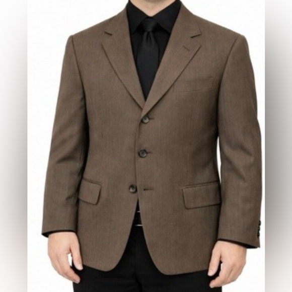 Vintage NORDSTROM Mens Suit Jacket Size 40S Brown Wool Single Breasted Old Money